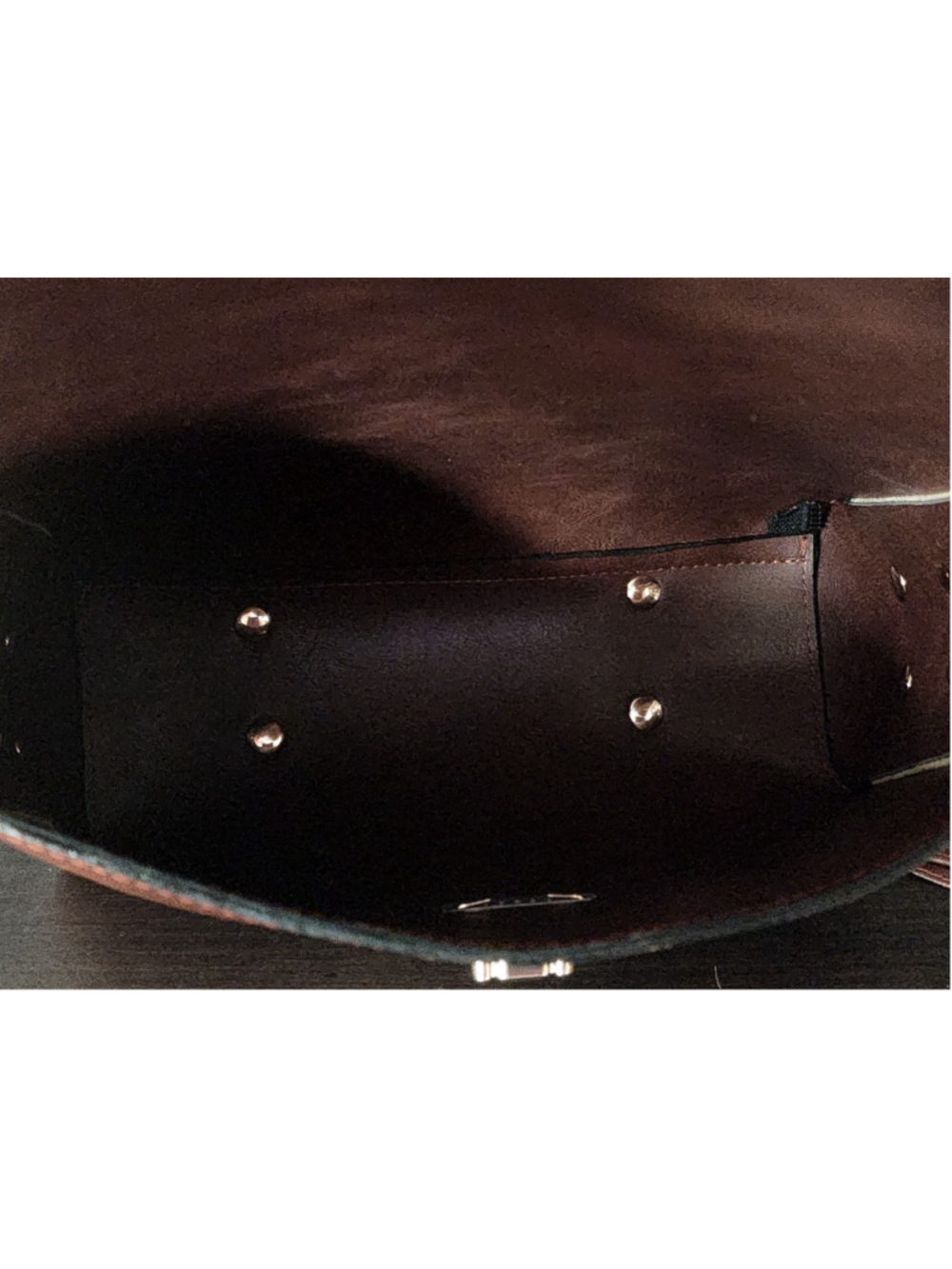 Pecan Brown Floral Studded Embossed Artisan LEATHER Purse Handbag Crossbody - Picture 12 of 15